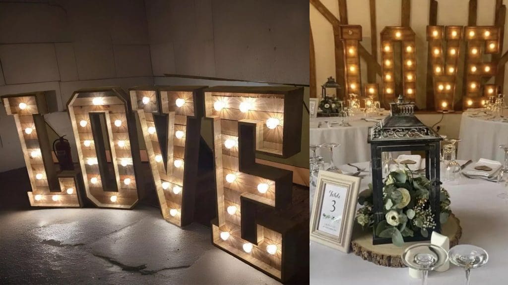 Rustic love sign for hire