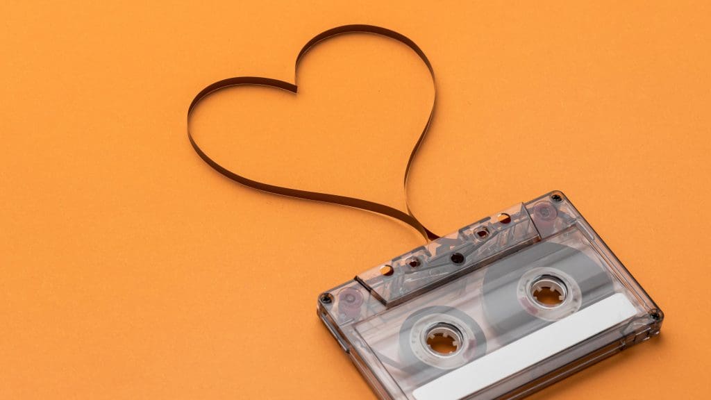 Cassette tape with magnetic recording film copy space
