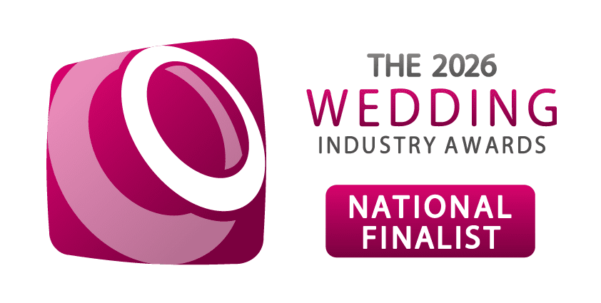 Wedding Industry Awards 2026 National Finalist badge for Aura Wedding DJs.